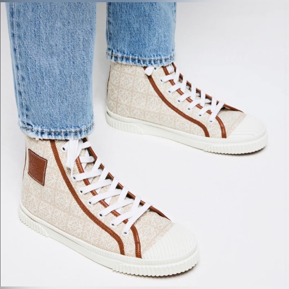 LOEWE Cloth Lace Ups Anagram High Cut Shoes Size US 7 (approx) - Picture 2 of 12